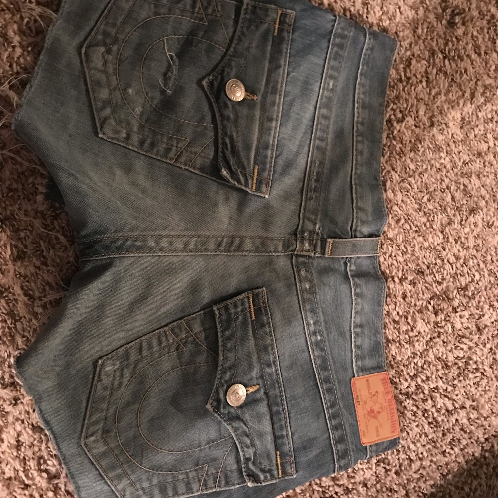 True Religion Distressed Denim Shorts - 28